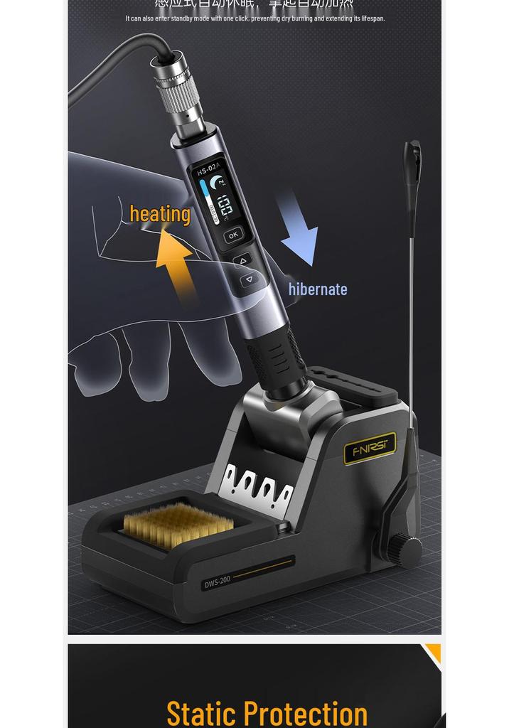 FNIRSI HS-02 100W Smart Electric Soldering Iron: Portable Constant Temperature Soldering Station for Household Repair and Welding