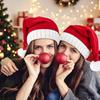 Family Matching Christmas Santa Hats Soft Plush Fluffy White Pom Pom Perfect For Holiday Parties Family Photoshoots