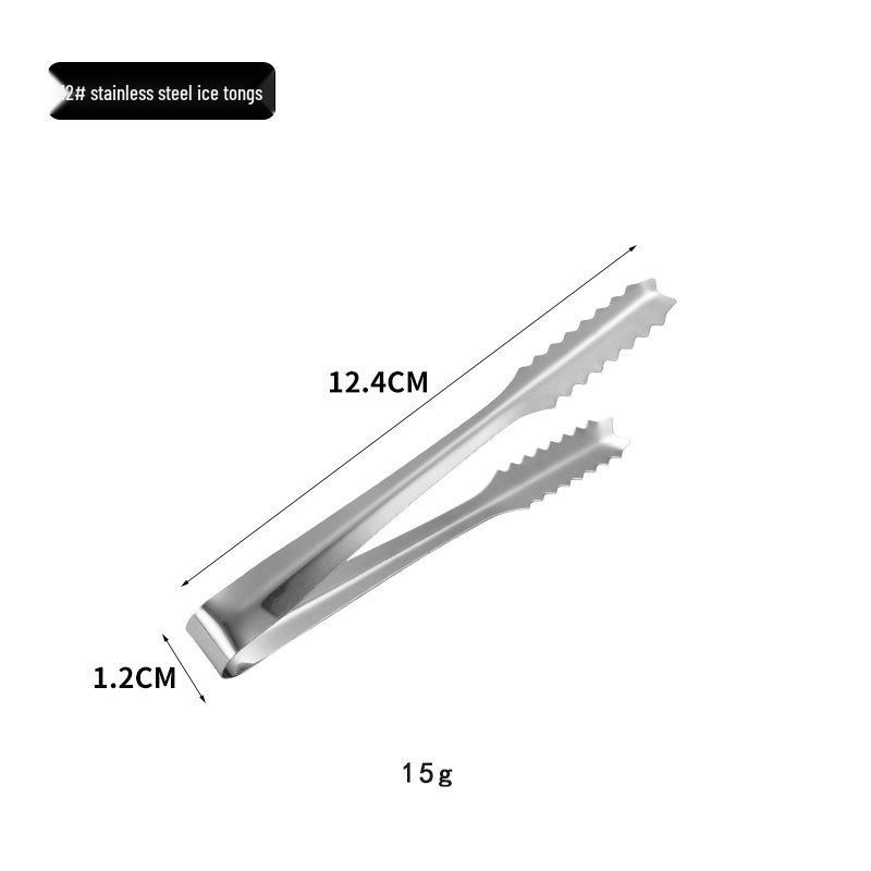 Thickened Stainless Steel Ice and Sugar Cube Tongs for Bar and Kitchen