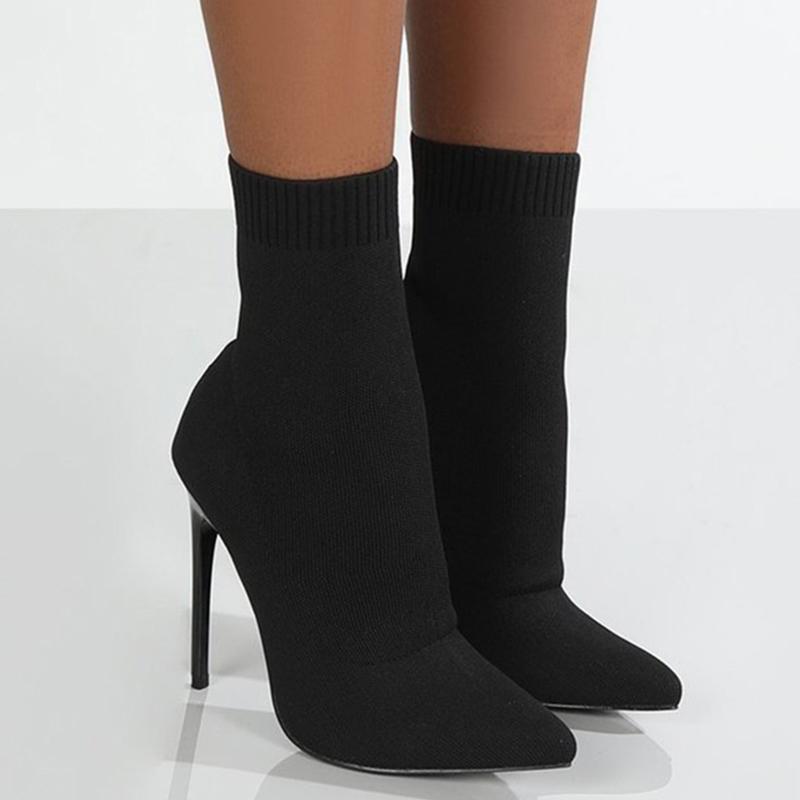 Moda Donna Stivali Donna Stivali Slip On Scarpe Donna Stivaletti Stiletto Morbido Moda Casual Stivali Invernali Donna Taglie Forti Botas Mujer