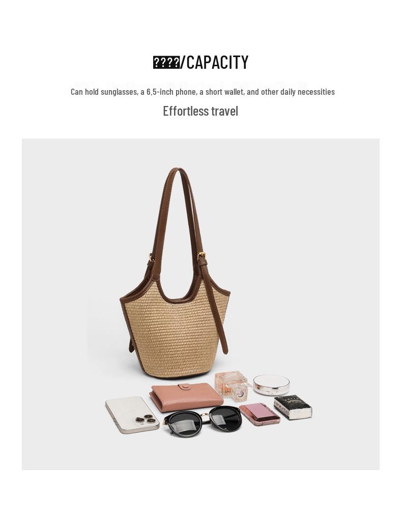 Women's Large Capacity Straw Woven Bucket Bag - 2026 Summer Style