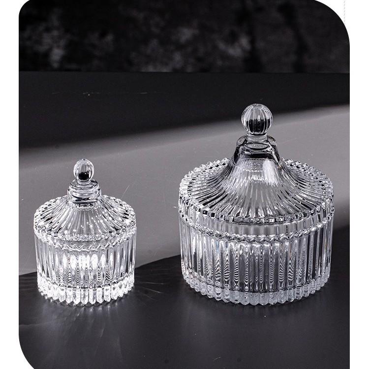 Clear Glass Yurt Candy and Candle Jar with Lid - Ideal for Weddings and Storage