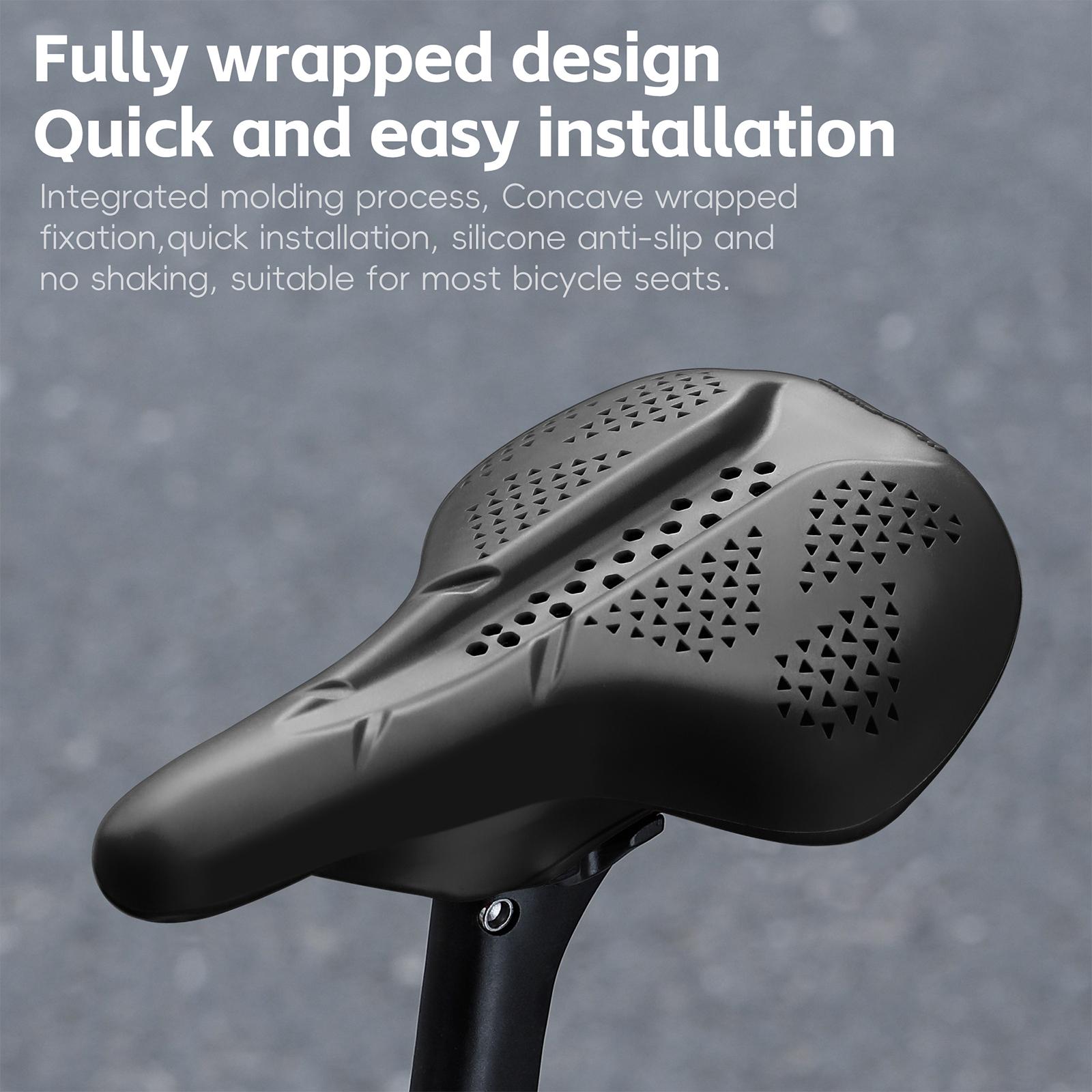 

Full Silicone Bike Saddle Cover Breathable Honeycomb ShockAbsorbing Soft Bicycle Seats Cushion High чорний