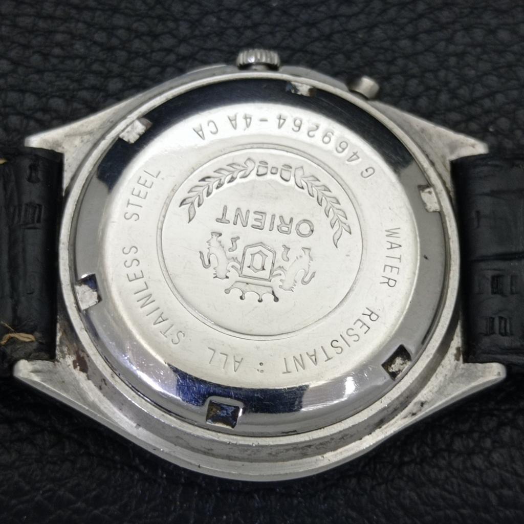 VINTAGE ORIENT AUTOMATIC 46941 JAPAN MENS BLACK COLOR DIAL WATCH A700657-5 R204-a700657