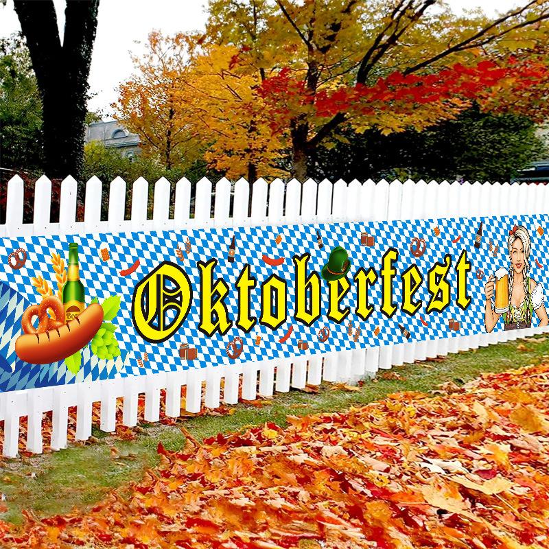 München Oktoberfest Banner Fahnen Blau Weiß Themenparty Hängende Dekorationen Deutsches Bierfest Benutzerdefinierte Girlande