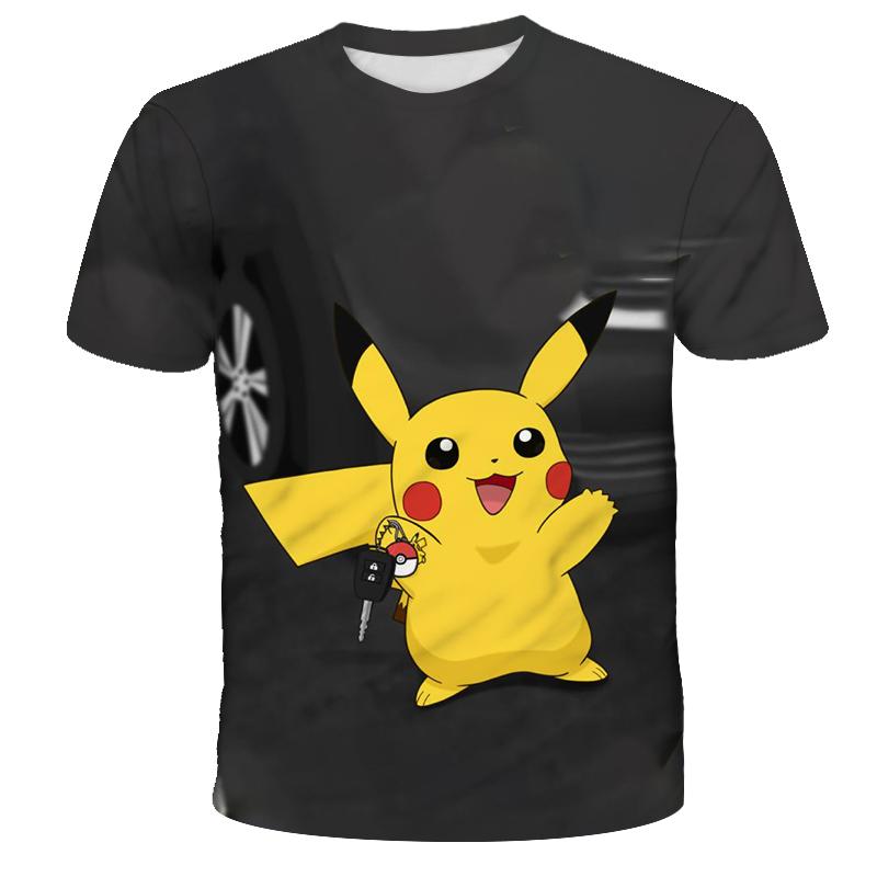 2026 Summer New Pikachu Animation T-shirt 3D Printing Unisex Children's Casual Fashion Cute Daily Street T-shirt Top