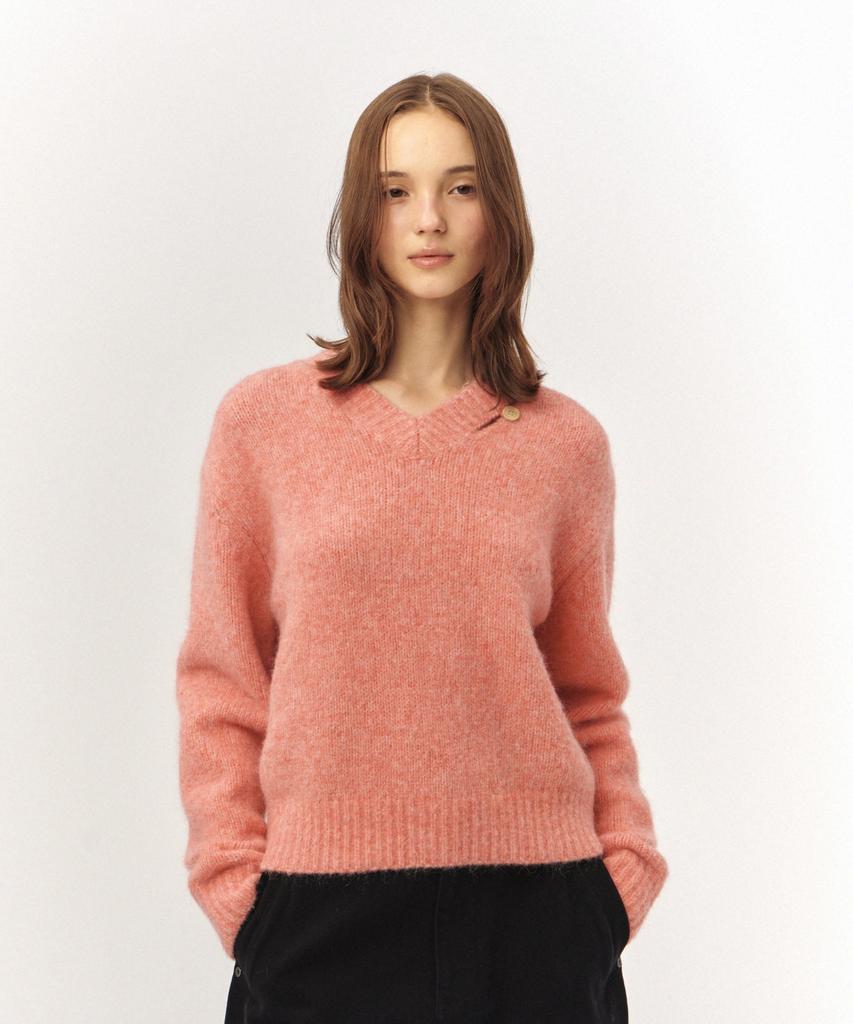 Seteo (W) Essen Two-Tone Mohair Blend Knit Pink