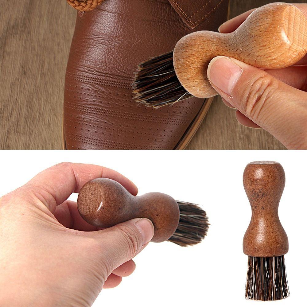 Wooden Handle Horsehair Shoe Care Brush Eco Friendly Dust Removal Kitchen Cleaning Brush Multifunction Durable Dish Brush