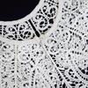 White Retro Hanfu Cloud Shoulder Shawl with Lace Trim & Embroidery for Women