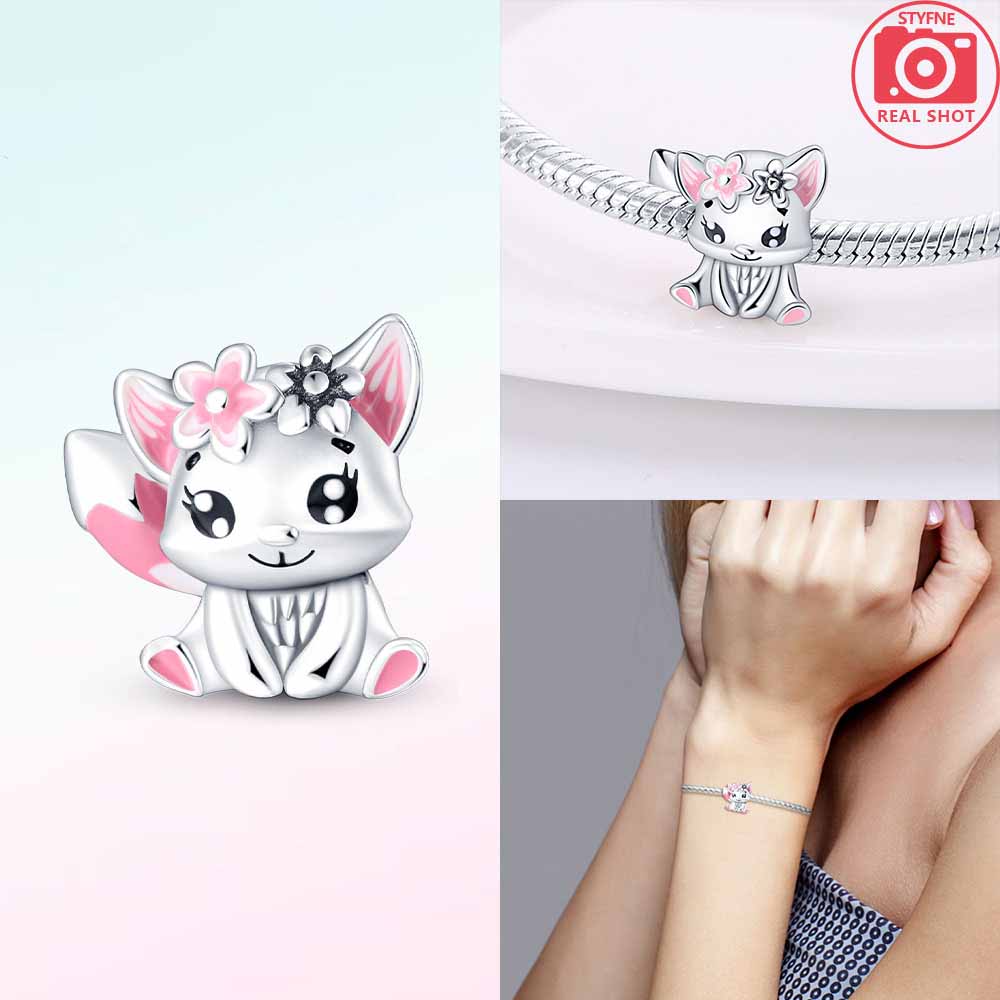 copper Authentic Certified Cute Rabbit Elephant Chameleon Animal Bead Compatible With Bracelets Diy Women Bag Charm Material