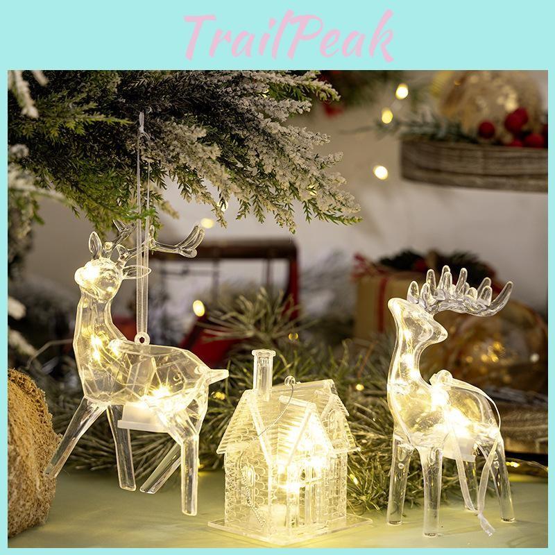 Acrylic Decorations Christmas Reindeer With Light For Holiday Gift And Decor