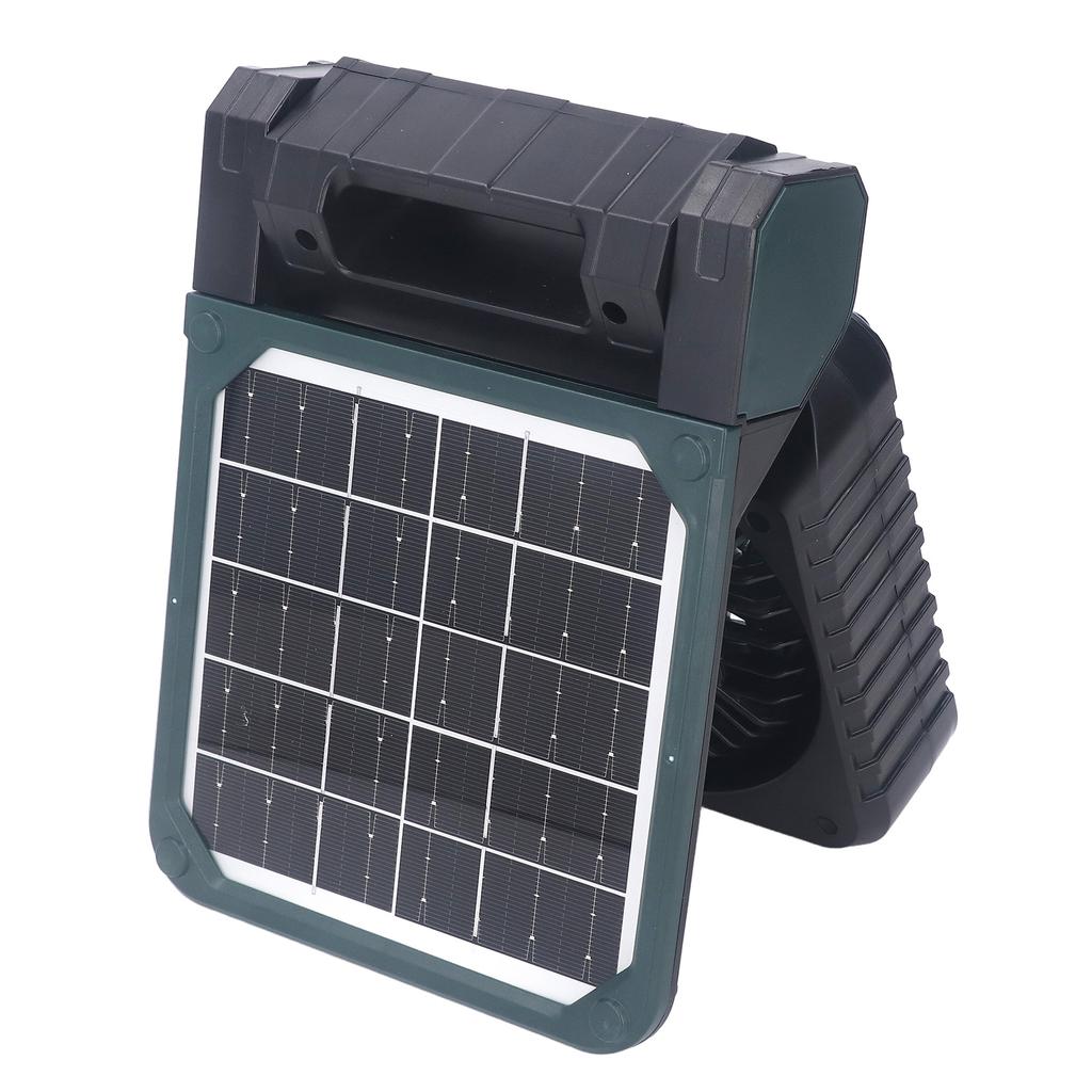 Solarlüfter mit LED-Licht USB-Aufladung 4 Geschwindigkeiten Tragbarer Kühlventilator Eingebauter 5200mAh