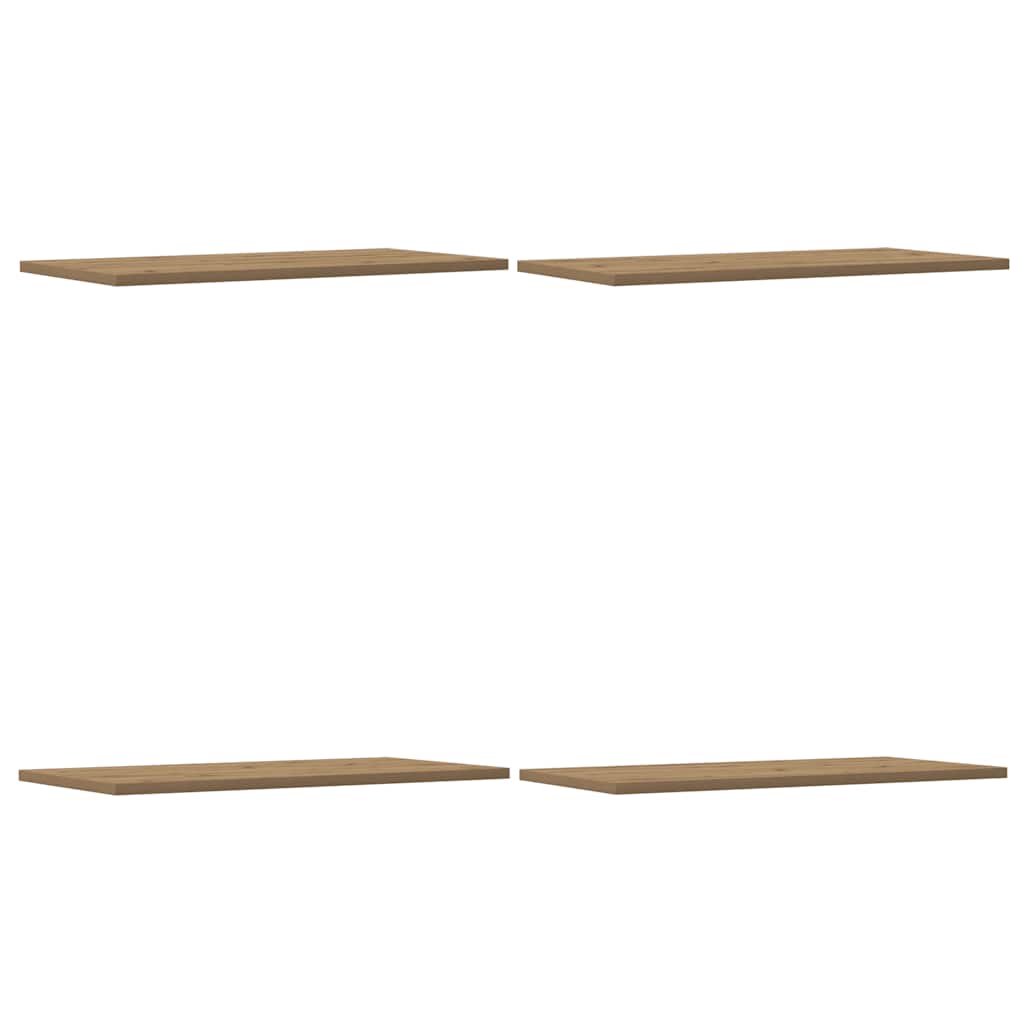 Wall Shelves 4 pcs Artisan Oak Finish 60 x 30 x 1.5 cm Engineered Wood