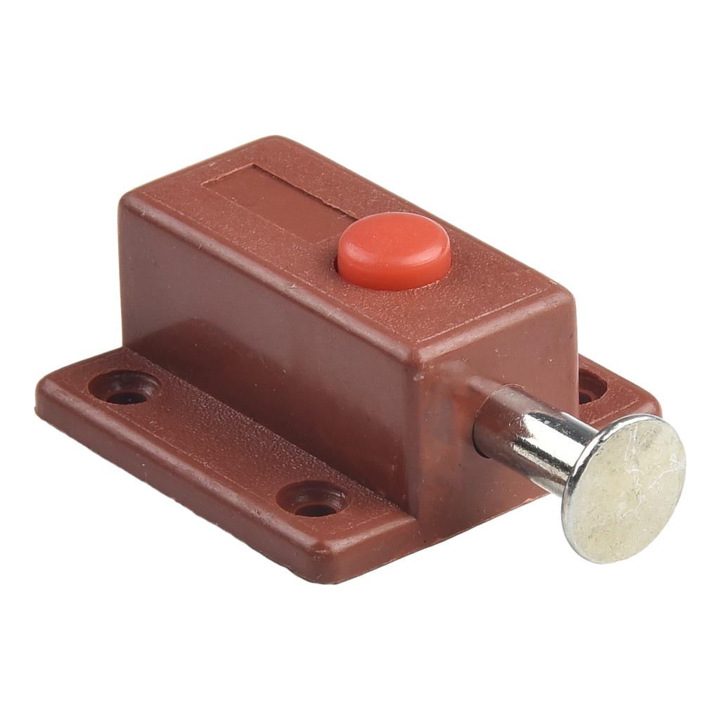 10pcs Plastic Cabinet Push Button Spring Load Automatic Door Bolt Latches Lock for Multiple Cabinet Door Locking Needs