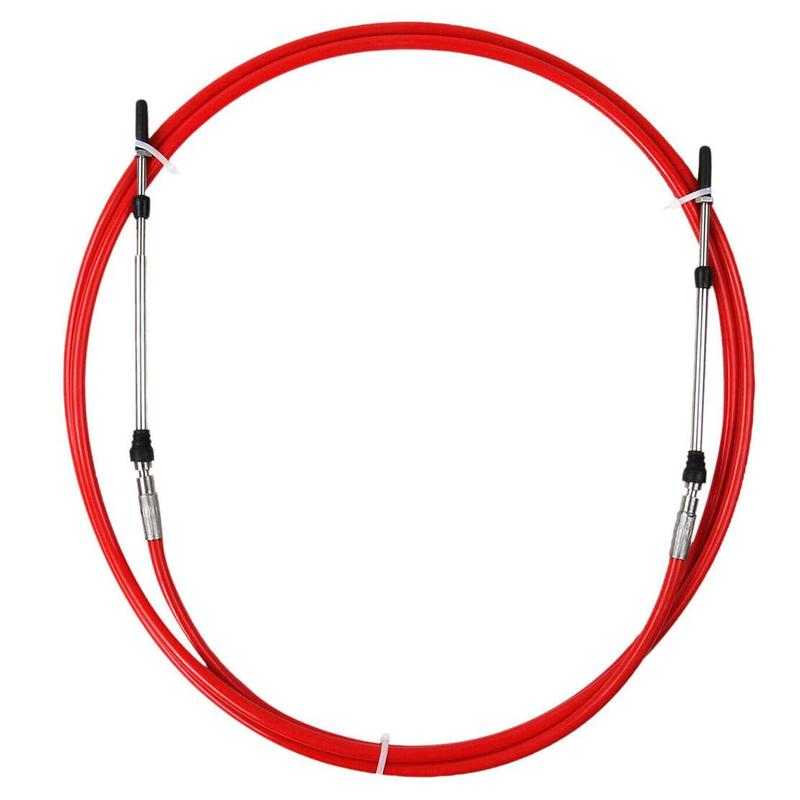 2Pcs 13Ft Outboard Marine Boat Motor Throttle Shift Control Cable Lever Fit for 10-32UNF Threaded Connectors 175mm Mini Stroke