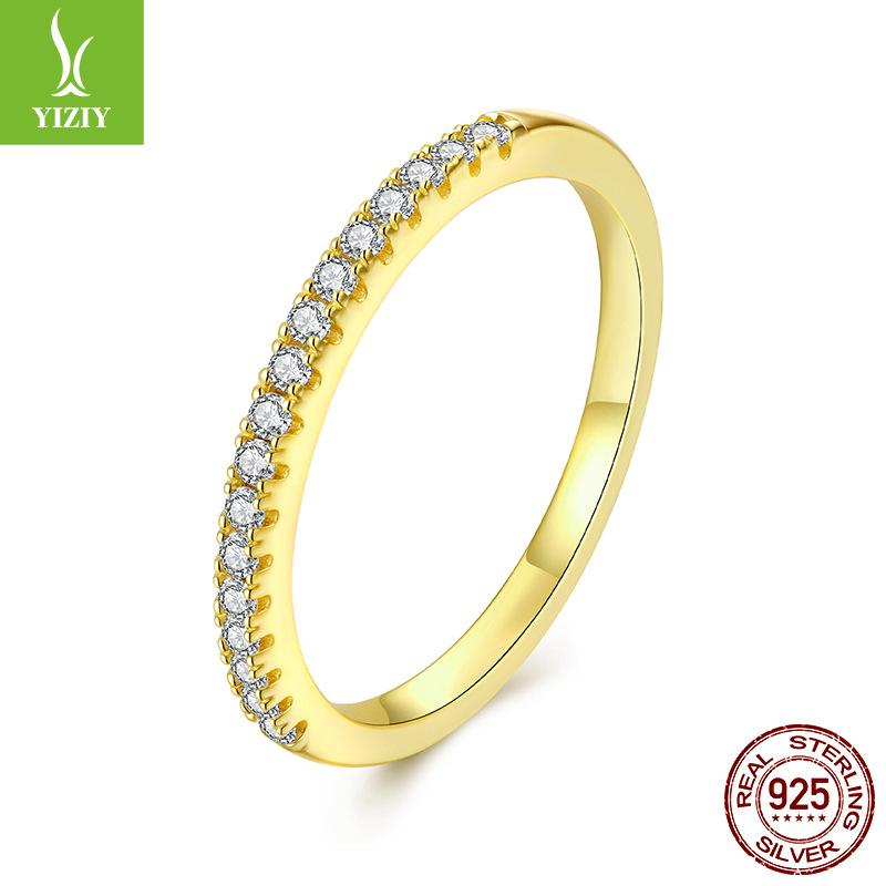 Popular Half-Circle Eternal Moissanite Ring Engagement Ring, Classic Diamond S925 Sterling Silver Ring Stacked