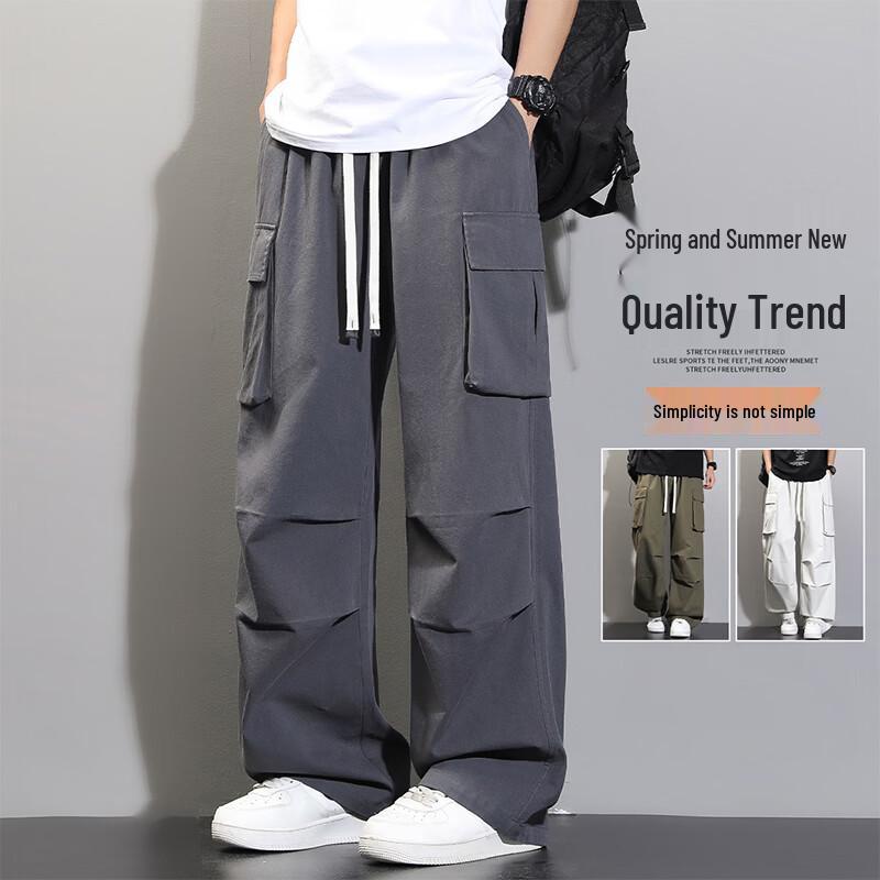 VUUG Men s Cotton Loose Straight Cargo Pants M