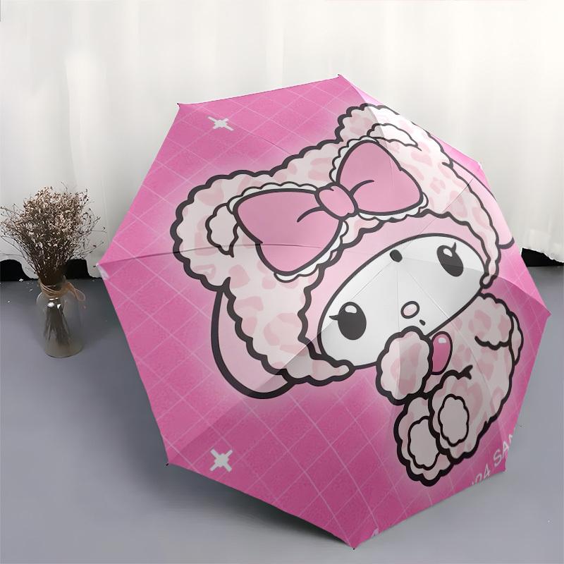1pc My Melody Pink Background Umbrella with Plastic Handle,Suitable for All Seasons Home Travel Outdoor UmbrellaSanlio078