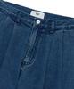 WEST GRAND BOULEVARD Pure Washed Two-Tuck Denim Shorts Deep Blue