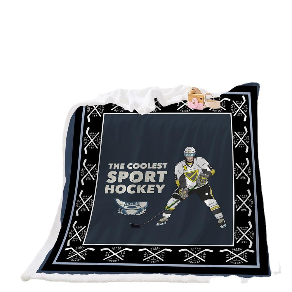 Blanket 2D Digital Printing Lamb Fleece Crystal Fleece Football Sports Blanket Blanket