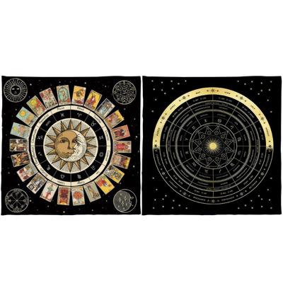Telo Altare Tarot Quadrato in Flanella Tappetino per Giochi da Tavolo Tappetino per Oracoli Astrologici Copritavolo Tappetino per Carte Tovaglia per Divinazioni