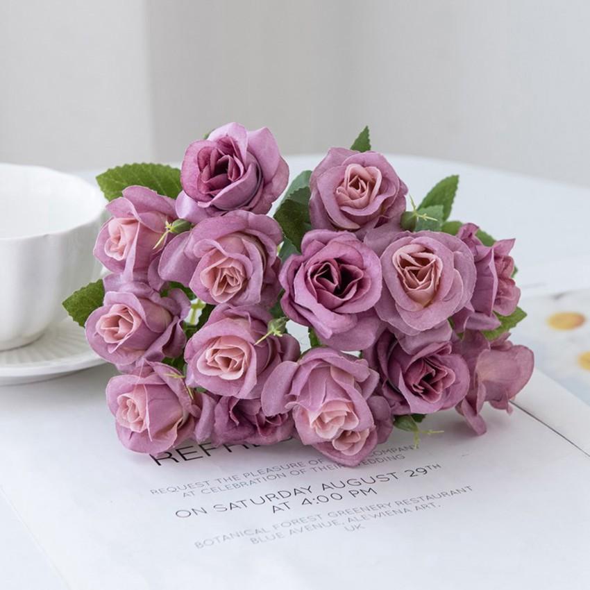 

Artificial Flower Silk Rose Wedding Bridal Bouquet Party Decoration Festival Home Room Outdoor Diy gift Photographystage Props 1 pc рожевий червоний колір