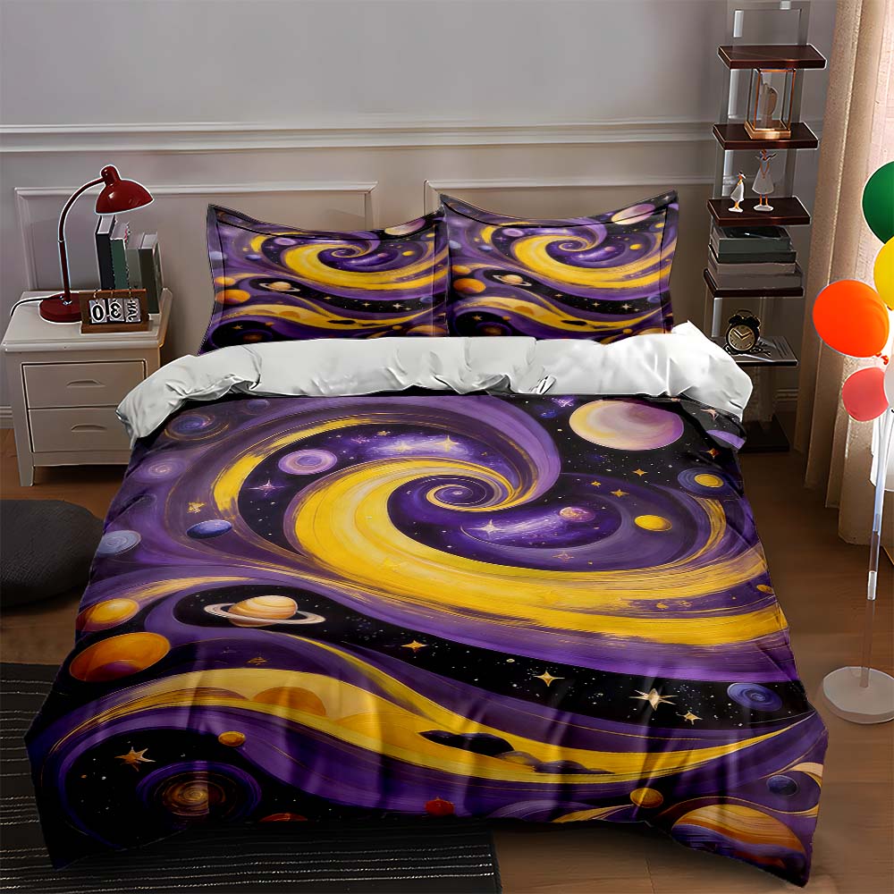 

Swirling cosmic galaxy Bedding Duvet cover sets Duvet covers Pillowcases gifts (1 * Duvet Cover 2 * Pillowcases, without duvet insert) 135x200cm