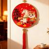 3D Traditional 2026 Horse Year Wall Decor Good Fortune with Tassel Fu Character Pendant Paper Hanging God of Wealth Door Pendant
