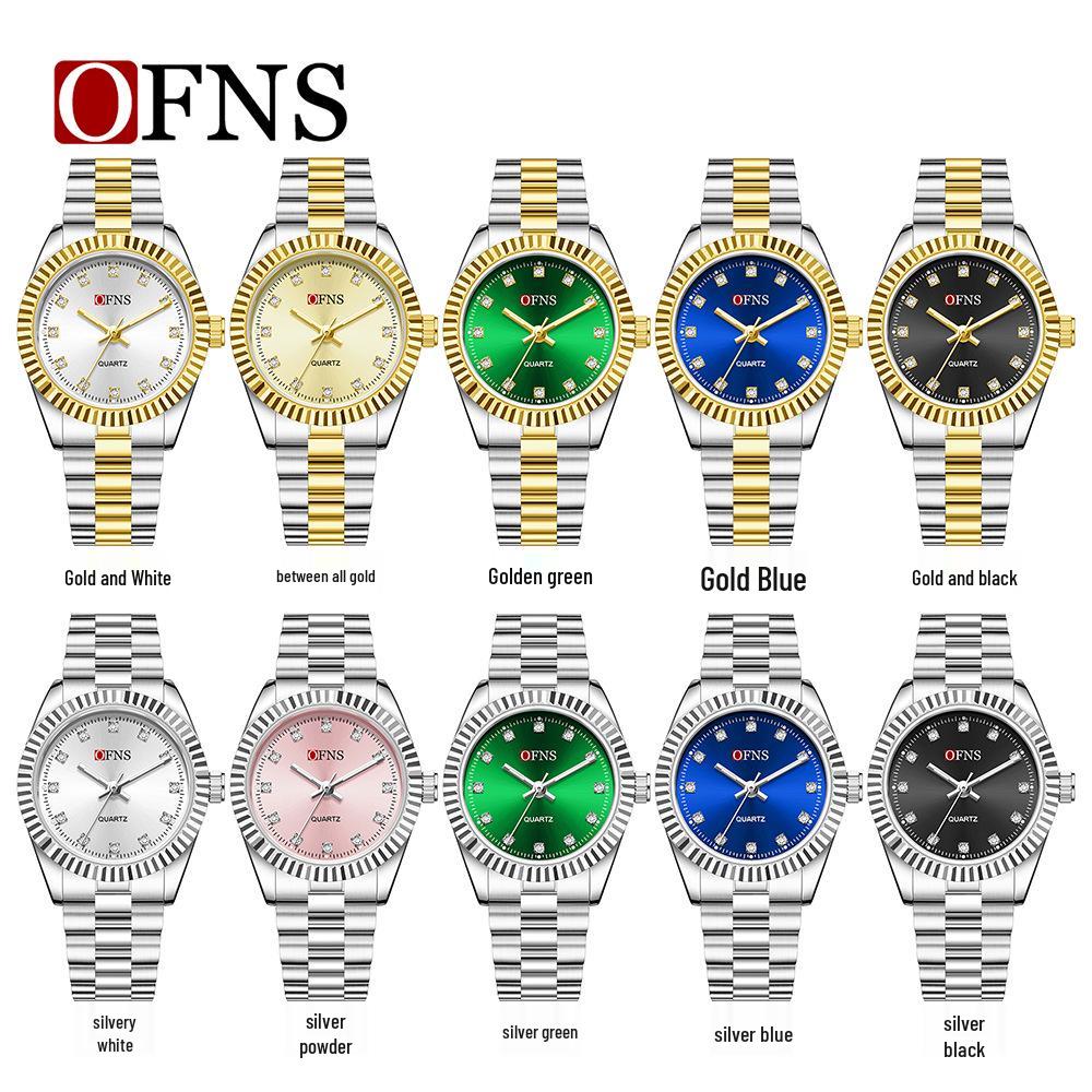 Oufanni Women's Luminous Quartz Waterproof Watch with Steel Band