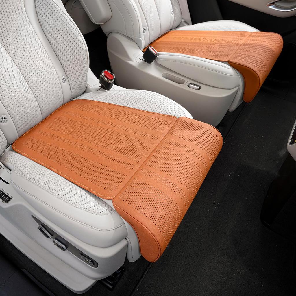 Yangwang Car Seat Cushion with Integrated Leg Rest, All-Season Comfort, Breathable Lychee Pattern for Driver and Passenger Seats