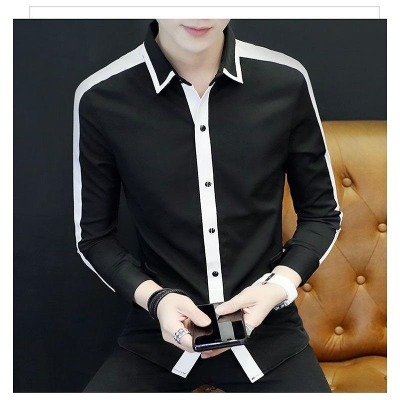Chemise décontractée à manches courtes rayée coupe ample pour jeunes hommes