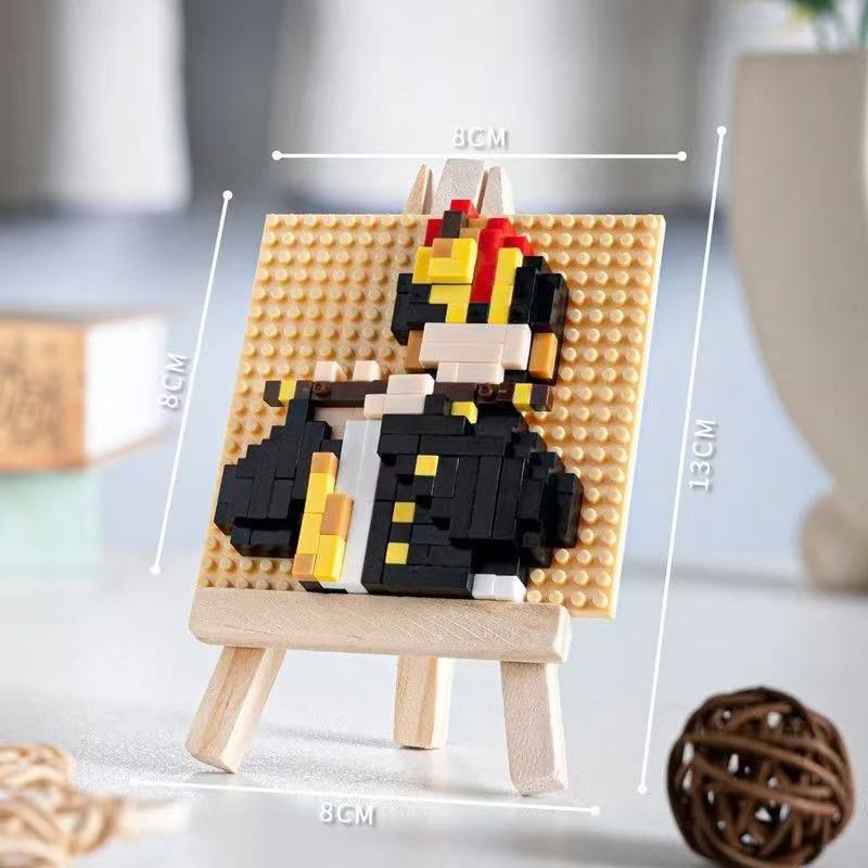 Hot Famous Painting Building Blocks With Wooden Easel Diamond Bricks Educational Toys DIY Decorations Birthday Kids Gifts