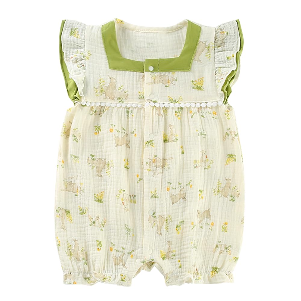 Baby Summer Newborn Baby Months [Baby Nest] Clothes, Girls, Rompers, Coveralls, Clothes, Clothes, Clothes, Cotton, Rabbit, 73, 6-9