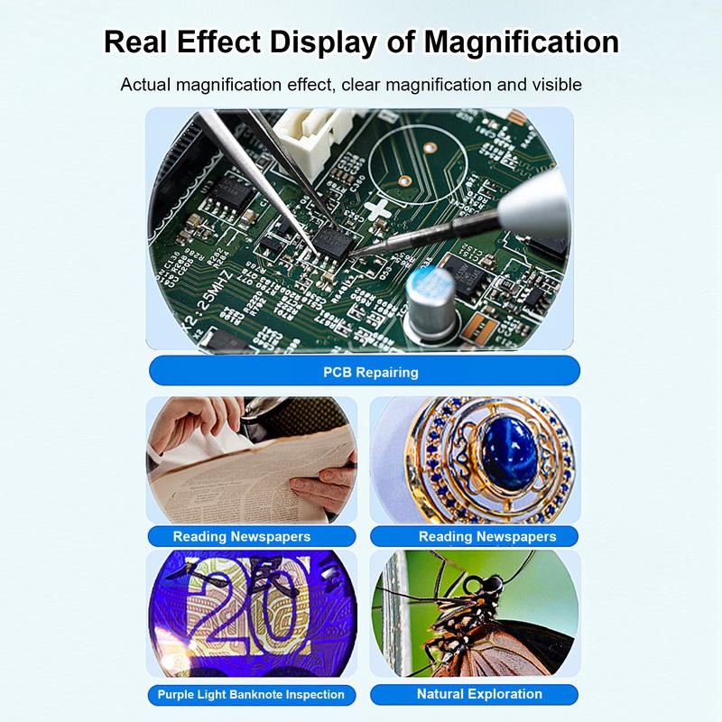 Portable Digital Magnifier Handheld Magnifying Glass with 2.0 Inch Screen 100W Pixels