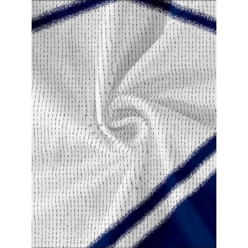 Men's White Blue Dot Print Half Zip Polo Shirt - Casual Short Sleeve Summer Top