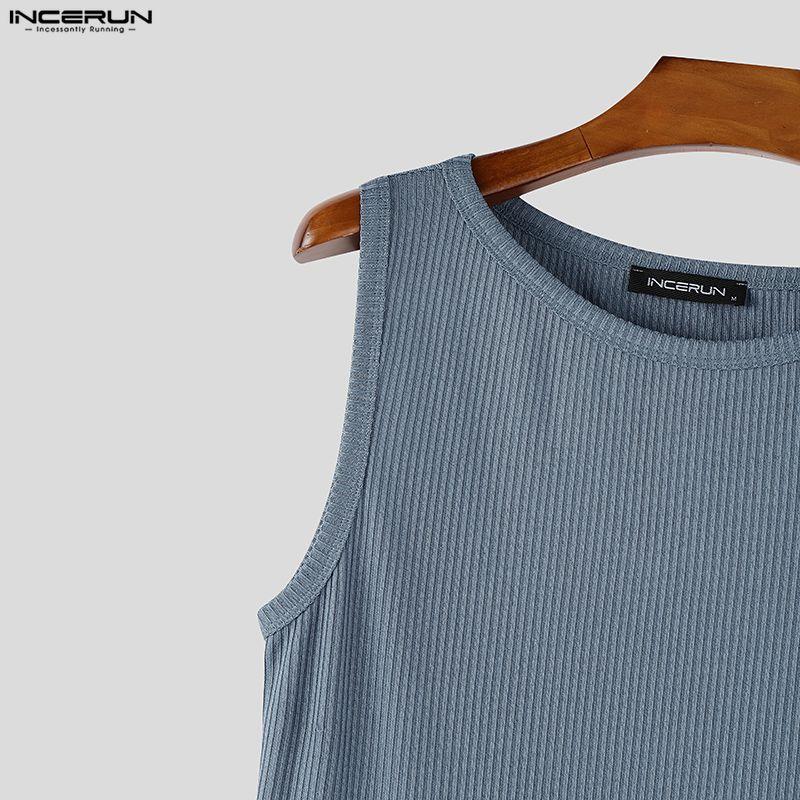 INCERUN Summer Men Sleeveless Casual Sports Fitted Tank Tops Undershirts
