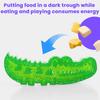 Crocodile Slow Feeder Dog Toy Silicone Puzzle Feeder with Hidden Treat Slots Outdoor Gaming Toy for Large Small Dogs
