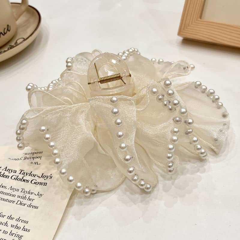 Luxury Starry Sky Rhinestone Bow Hair Clip - Volumizing Shark Clip Accessory