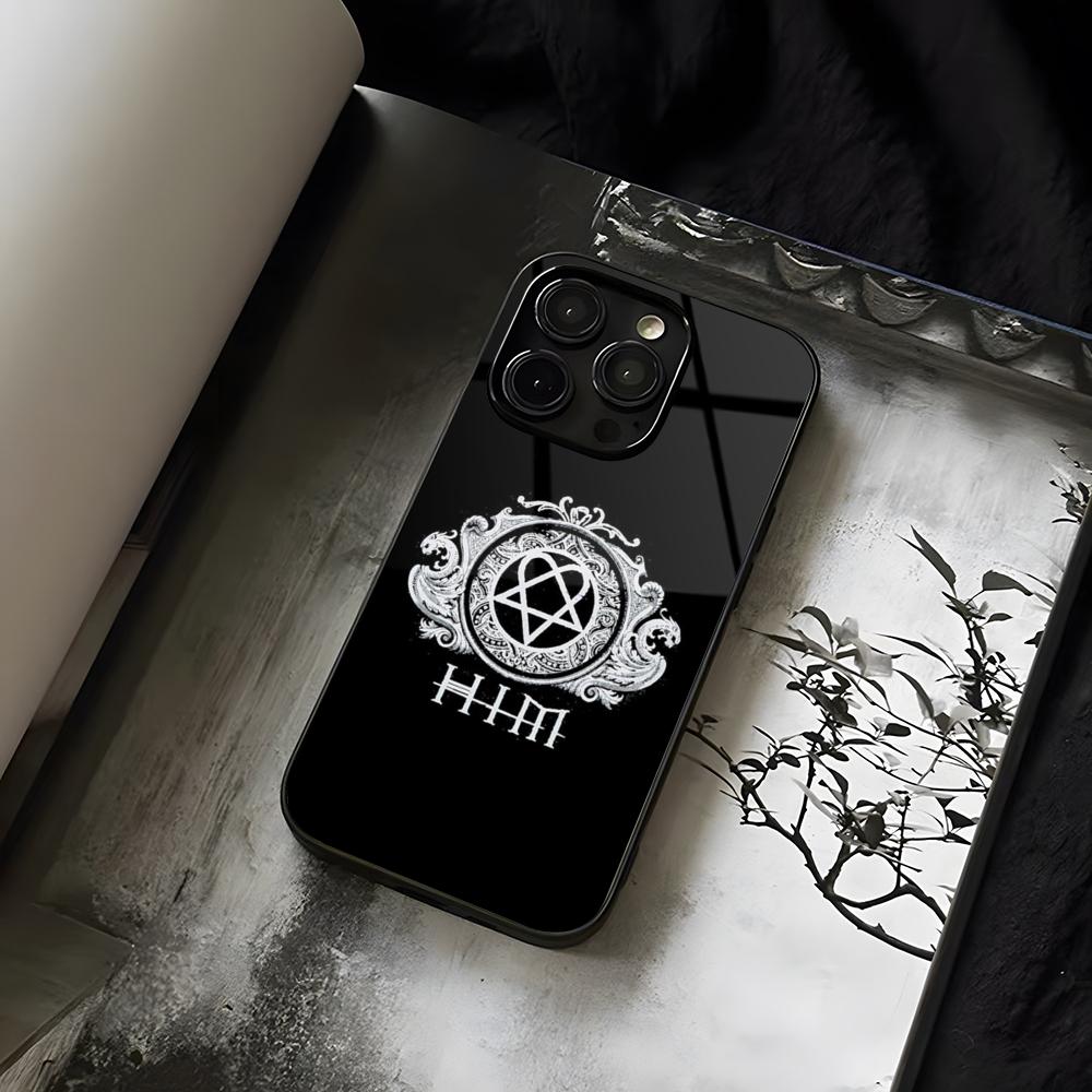 

Him Ornate Heartagram Phone Case For IPhone 14 13 17 12 16 15 11 Pro XS Max Plus Mini X XR Tempered Glass SE2020 Cover iPhone17 Air