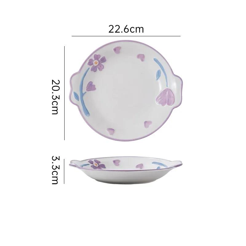 Creative Relief Flowers Ceramic Plates Luxury Restaurant Salad Dessert Plate Delicious Dishes Soup Bowls Exquisite Tableware