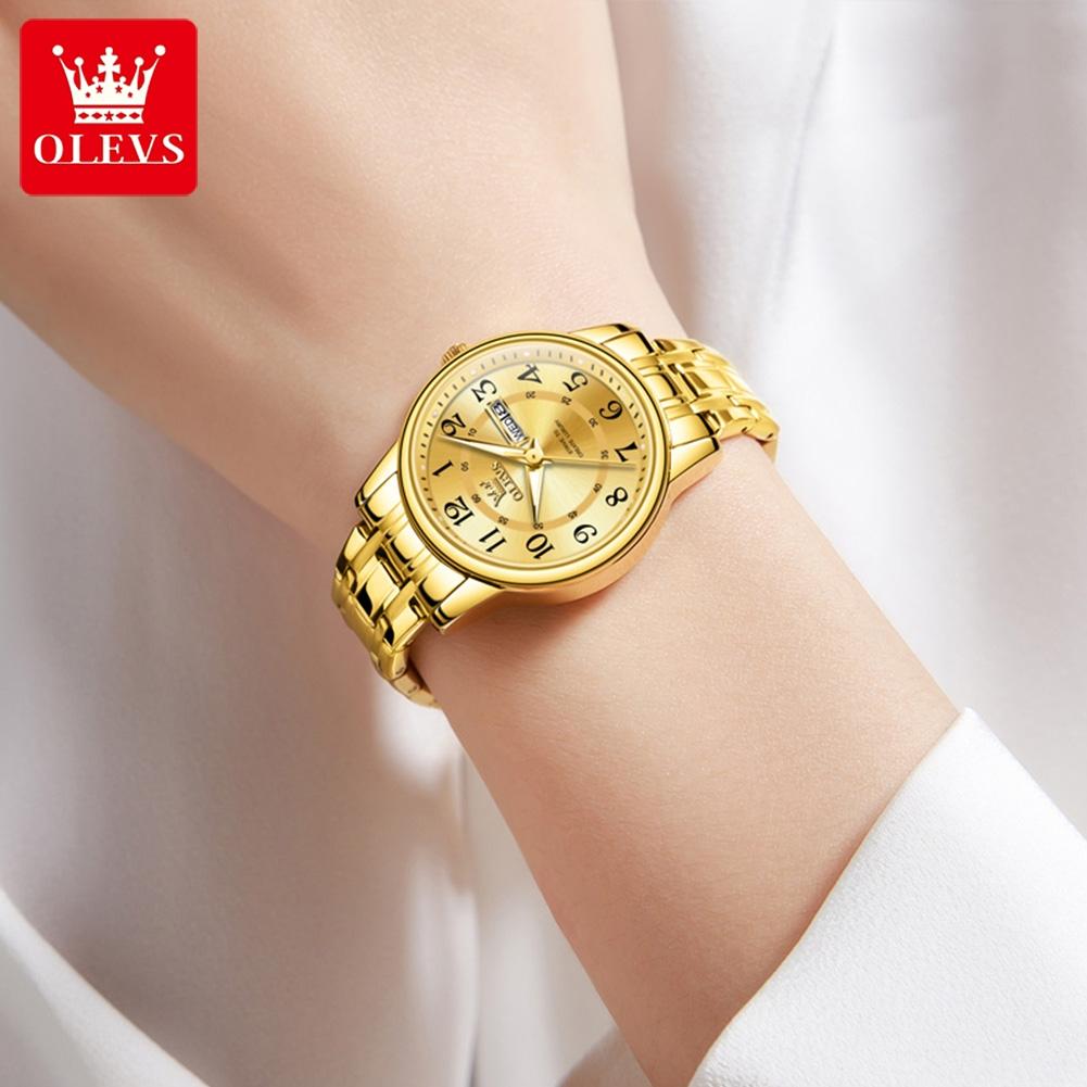 OLEVS brand watch three-dimensional dial dual calendar quartz watch waterproof women's watch women's watch 2891