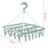 32 Clip Folding Clothes Hanger Children's and Adult Plastic Clothes Drying Hanger Home Windproof Sock Underwear Drying Hangers
