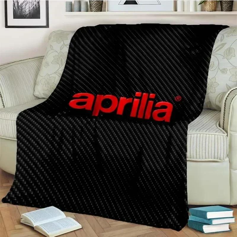 Aprilia motorcycle logo printed Flannel Blanket Fashion Warm Lightweight Living room Bedroom Sofa Bed For Picnic Blanket