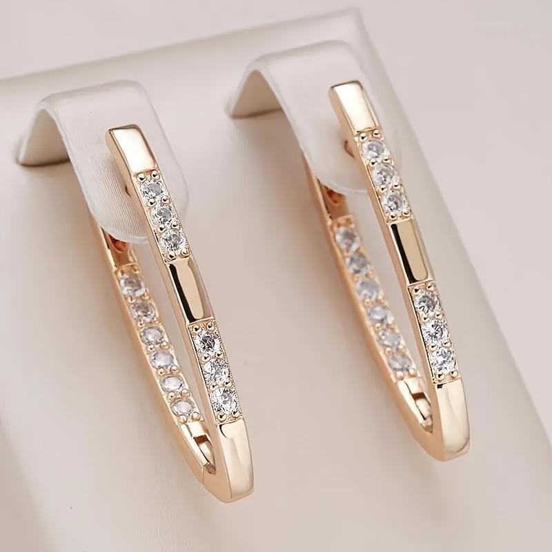 Fashionable and Luxurious V-shaped Dangle Earrings Bohemian Style Jewelry Suitable for Valentine'S Day Gifts, Daily Vacation Wear.