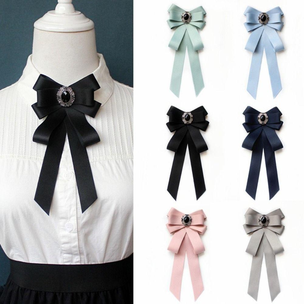 Ribbon Butterfly Knot Tie Alloy Rhinestone Bow Tie Fashion Diamond Bowtie College