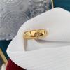 Gold-Plated Titanium Steel Ring with Diamonds and Eight-Pointed Star Design