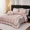 3PCS Satin Duvet Cover Set Silk White Black And Pink Bedding Comforter Cover Silky Luxury Silky Bed Set Soft for All Season