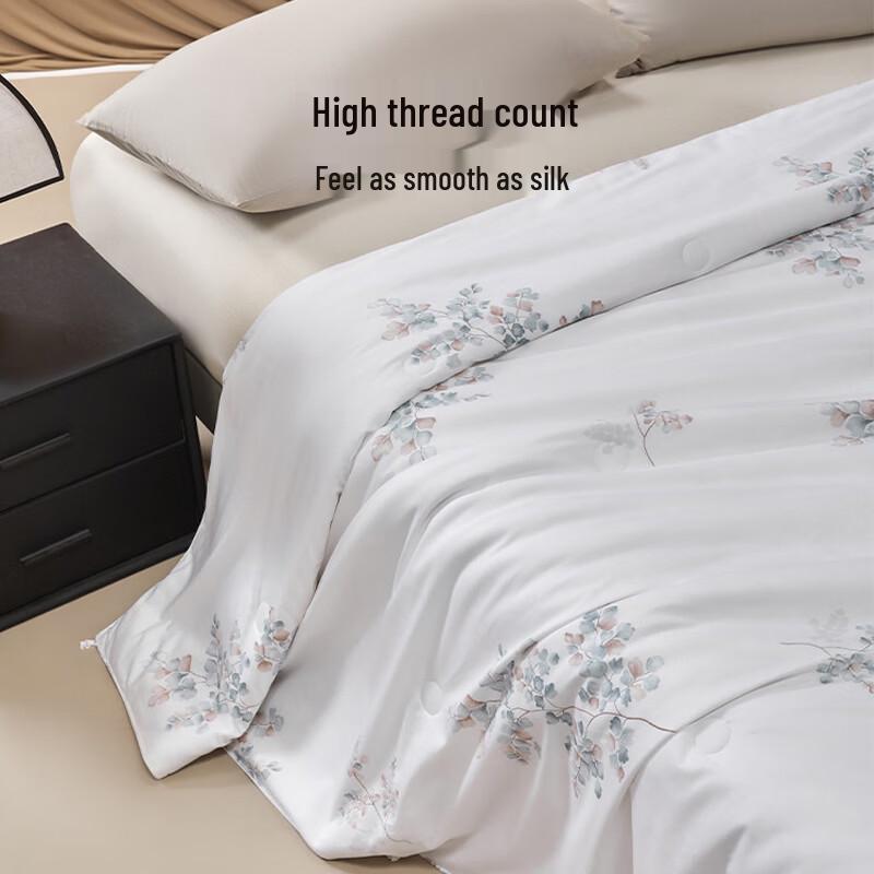 SILKUEEN Leaf Whisper Mulberry Silk Summer Quilt