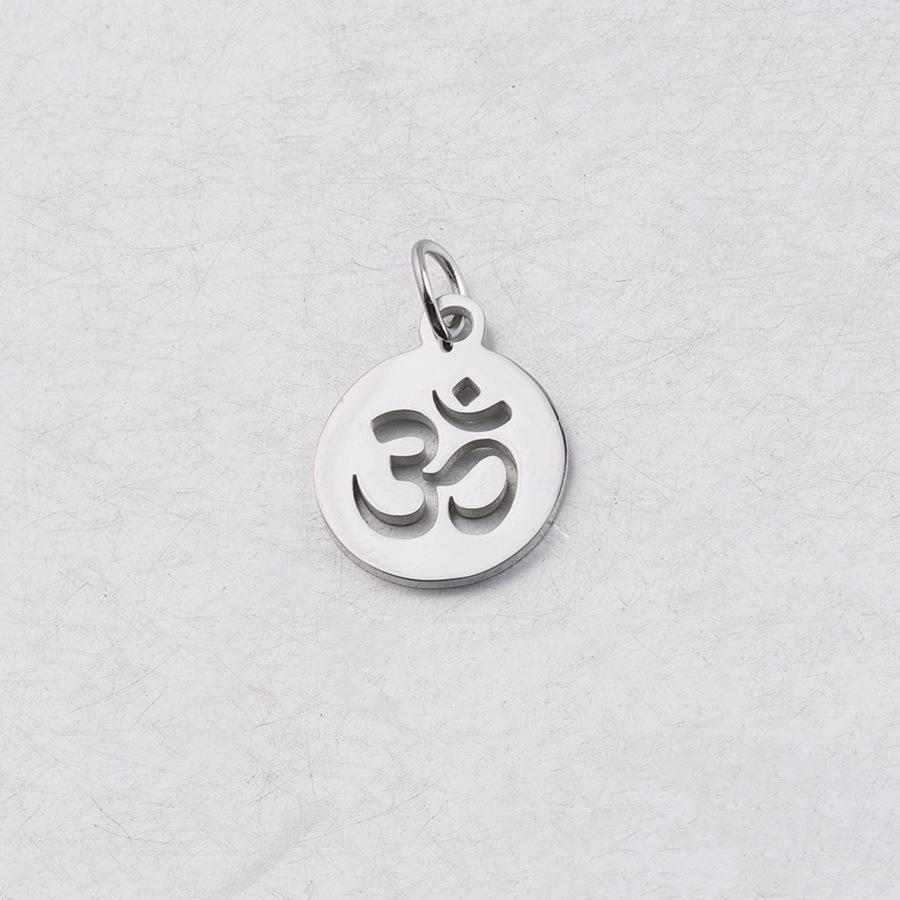 

В наличии: 12x17мм Полый кулон ОМ Йога с подвесным кольцом 0,8x5мм - Аксессуар из нержавеющей стали 12*17mm