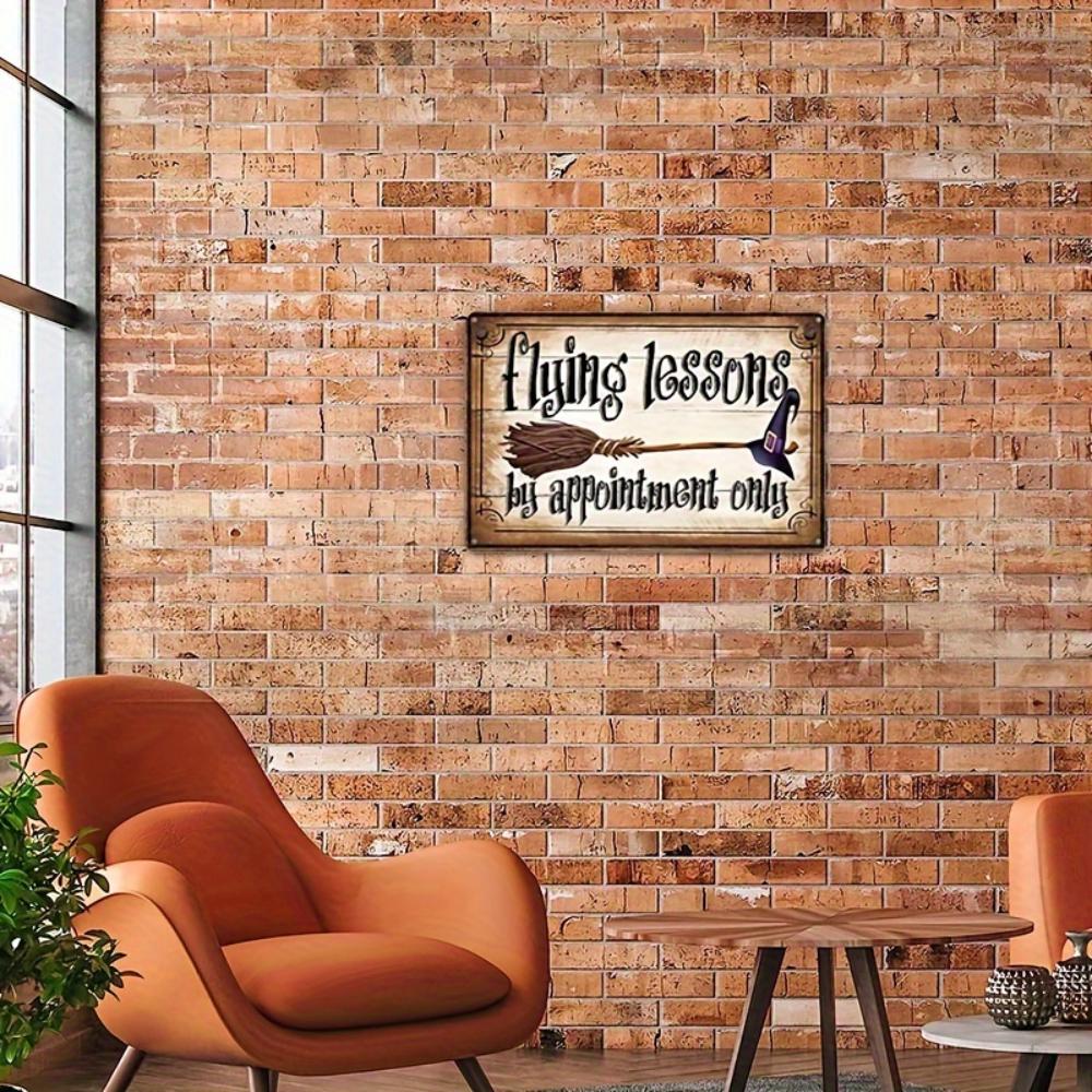 Witchcraft Charm: Vintage Halloween Tin Sign - "Book a Flying Lesson" Wall Art, 8x12 inches - Perfect for Home and Garden Decor